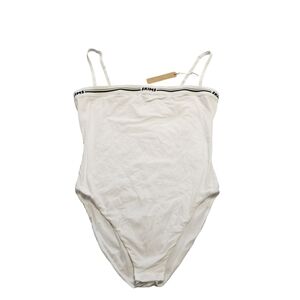 SKIMS FITS EVERYBODY LOGO Brief Bodysuit Marble White Xlarge NWT